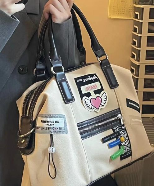 vintage large capacity tote bag autumn creative stitching canvas bag casual all-match handbags for women
vintage large capacity tote bag autumn creative stitching canvas bag casual all-match handbags for women