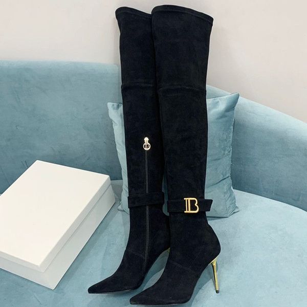 brand design women's fashion elegant pointed boots winter over-the-knee high heels thigh-length compression socks buckle zipper, Black
brand design women's fashion elegant pointed boots winter over-the-knee high heels thigh-length compression socks buckle zipper, Black