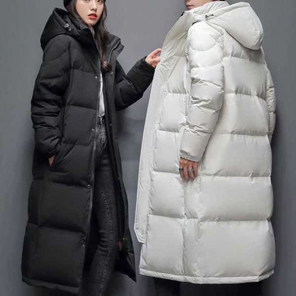 down jacket men's long knee length thickened warm couple's new winter coat women's trendy clothes, Black
down jacket men's long knee length thickened warm couple's new winter coat women's trendy clothes, Black