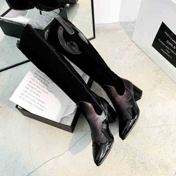 boots autumn and winter new british wind long tube women's boots female thick with color matching retro pointed western boots 220913, Black
boots autumn and winter new british wind long tube women's boots female thick with color matching retro pointed western boots 220913, Black