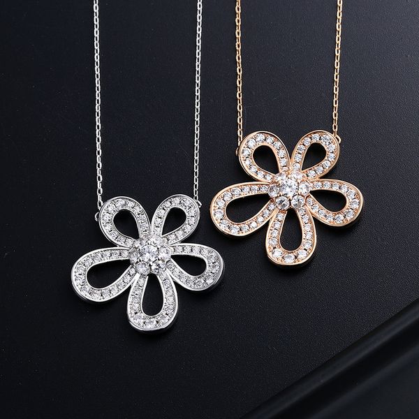 fashion hollow brand flower designer pendant necklaces for women with shining crystal bling simple sweet diamond choker necklace luxury jewe, Silver
fashion hollow brand flower designer pendant necklaces for women with shining crystal bling simple sweet diamond choker necklace luxury jewe, Silver