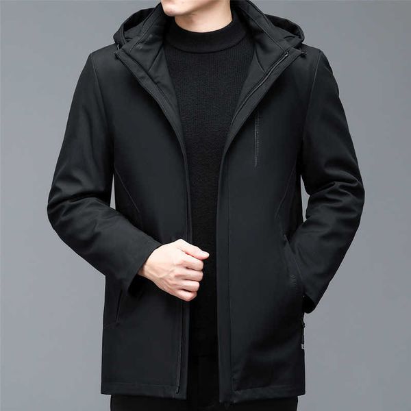 winter new style men's down jacket lapel middle long middle-aged loose warm hooded casual thickened coat, Black
winter new style men's down jacket lapel middle long middle-aged loose warm hooded casual thickened coat, Black