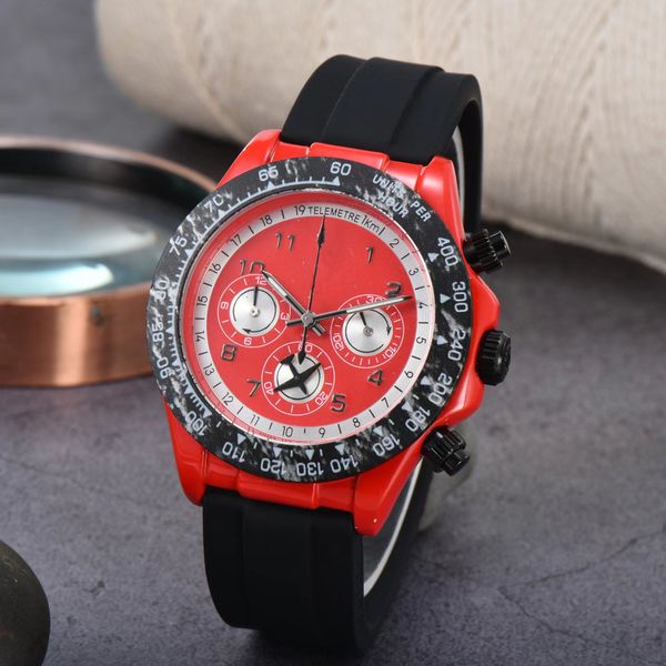 mens designer fashion red watch 44mm three eyes 6-pin multi-function time rubber sapphire watches outdoors fitness run sport luxury quartz m, Slivery;brown
mens designer fashion red watch 44mm three eyes 6-pin multi-function time rubber sapphire watches outdoors fitness run sport luxury quartz m, Slivery;brown