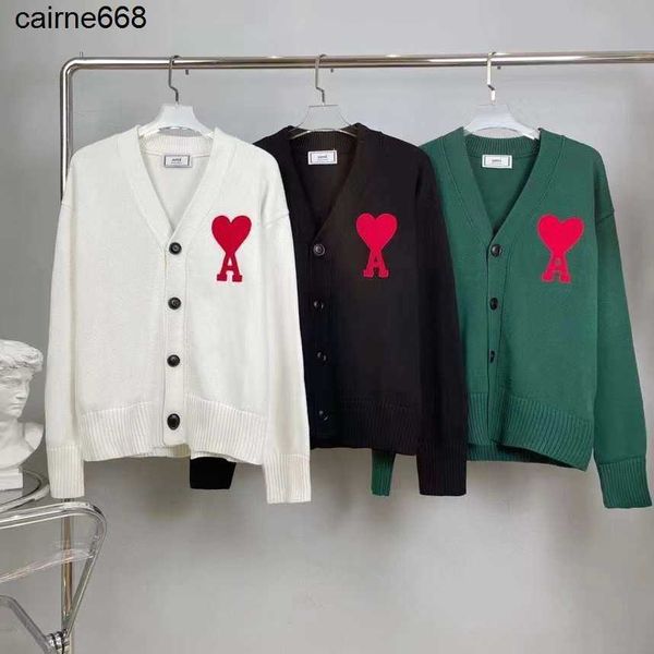 women's sweaters designer correct version amis cardigan sweater love jacquard men women lovers same autumn wool loose sweater, White;black
women's sweaters designer correct version amis cardigan sweater love jacquard men women lovers same autumn wool loose sweater, White;black