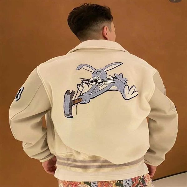 designer baseball jacket men's autumn winter new rabbit embroidered baseball coat sportswear, Black;brown
designer baseball jacket men's autumn winter new rabbit embroidered baseball coat sportswear, Black;brown