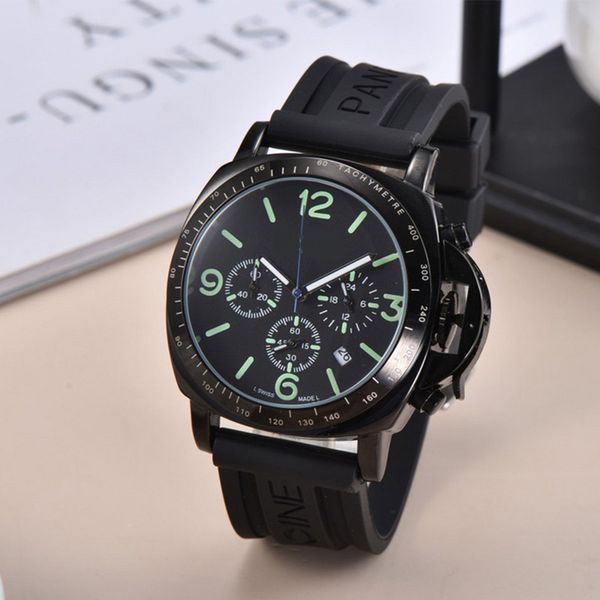 luxury brand men's quartz watch multi-function three eye 6-pin calendar luminous waterproof rubber band watches, Slivery;brown
luxury brand men's quartz watch multi-function three eye 6-pin calendar luminous waterproof rubber band watches, Slivery;brown