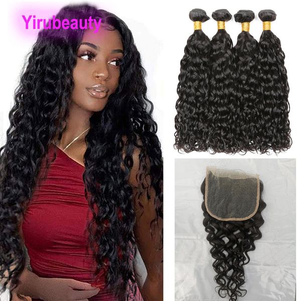 water wave hair extensions 4 bunldes with 5x5 lace closure 5 pcs part brazilian peruvian indiian raw virgin natural color, Black;brown
water wave hair extensions 4 bunldes with 5x5 lace closure 5 pcs part brazilian peruvian indiian raw virgin natural color, Black;brown