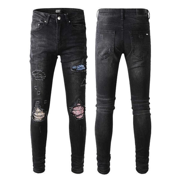 high ripped y2k mens designer street fashion brand black broken patch elastic slim fit small feet jeans men 867 skinny low waist scratch, Blue
high ripped y2k mens designer street fashion brand black broken patch elastic slim fit small feet jeans men 867 skinny low waist scratch, Blue