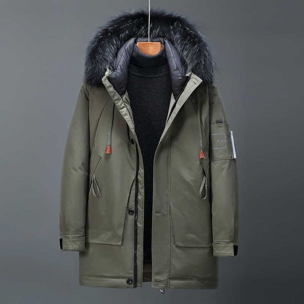 winter new down jacket men's medium long hoodie collar trend of male and female lovers, Black
winter new down jacket men's medium long hoodie collar trend of male and female lovers, Black