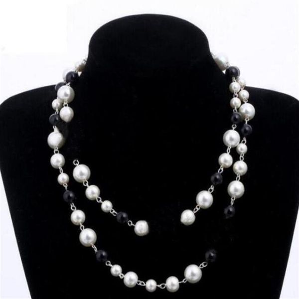 designer jewelry necklace elegant women black and white pearl sweater chain paris fashion diamond necklaces wedding jewelrys acces290m, Silver
designer jewelry necklace elegant women black and white pearl sweater chain paris fashion diamond necklaces wedding jewelrys acces290m, Silver
