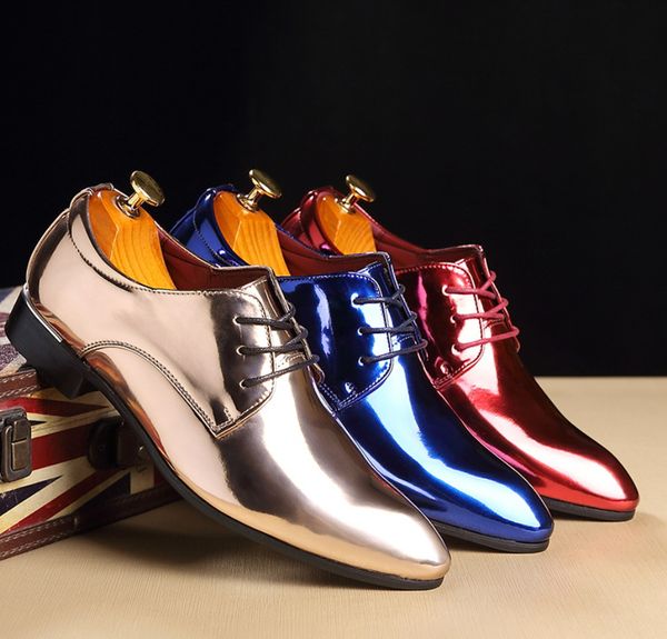 men dress leather shoes slip on patent leather mens casual oxford shoe glitter male footwear pointed toe shoes for size 48, Black
men dress leather shoes slip on patent leather mens casual oxford shoe glitter male footwear pointed toe shoes for size 48, Black