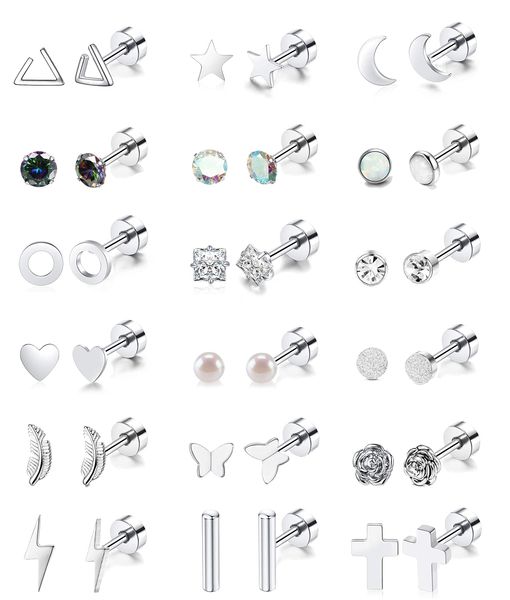 other stainless steel stud earrings set for women men star moon flower heart leaf opal 20g cartilage hypoallergenic flatback piercin ammu3, Golden;silver
other stainless steel stud earrings set for women men star moon flower heart leaf opal 20g cartilage hypoallergenic flatback piercin ammu3, Golden;silver