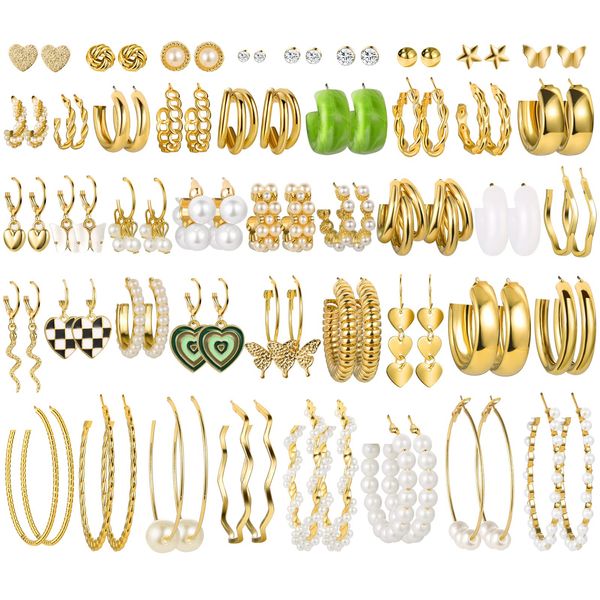 other gold hoop earrings set for women mtipack fashion dangle heart statement pearl pack hypoallergenic chunky hoops jewelry birthda amxqp, Golden;silver
other gold hoop earrings set for women mtipack fashion dangle heart statement pearl pack hypoallergenic chunky hoops jewelry birthda amxqp, Golden;silver