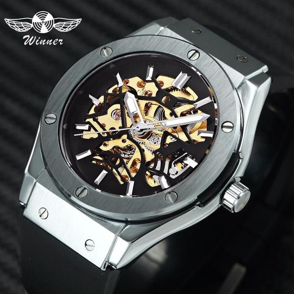 winner fashion mens watches brand luxury automatic mechanical sport watch men rubber strap skeleton dial hip pop wristwatch j190706261j, Slivery;brown 
winner fashion mens watches brand luxury automatic mechanical sport watch men rubber strap skeleton dial hip pop wristwatch j190706261j, Slivery;brown