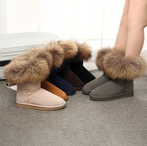 designer winter boots shoes women classic mini fox fur ankle boots red deep blue chestnut aqua grey purple pink sand bordeaux chocolate fuch, Black
designer winter boots shoes women classic mini fox fur ankle boots red deep blue chestnut aqua grey purple pink sand bordeaux chocolate fuch, Black