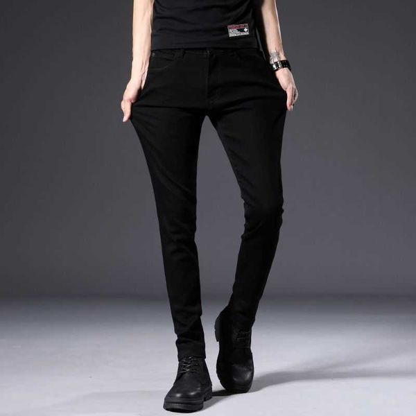 new elastic jeans men's youth middle waist thin versatile pure black slim fit, Blue
new elastic jeans men's youth middle waist thin versatile pure black slim fit, Blue