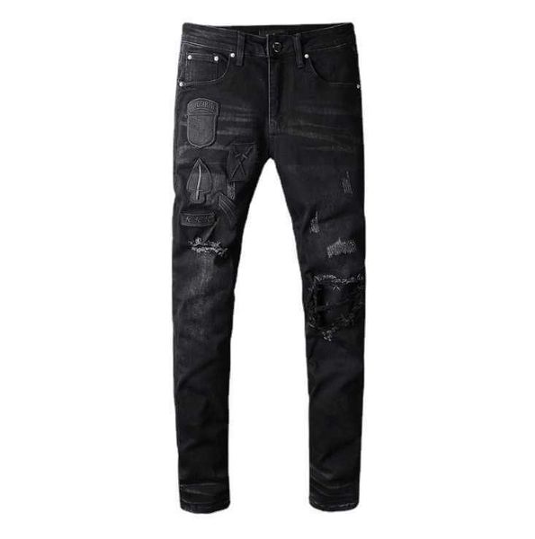 trendy ripped y2k mens designer brand black badge embroidery broken slim fit small feet jeans men 618 skinny low waist scratch cross mid, Blue
trendy ripped y2k mens designer brand black badge embroidery broken slim fit small feet jeans men 618 skinny low waist scratch cross mid, Blue