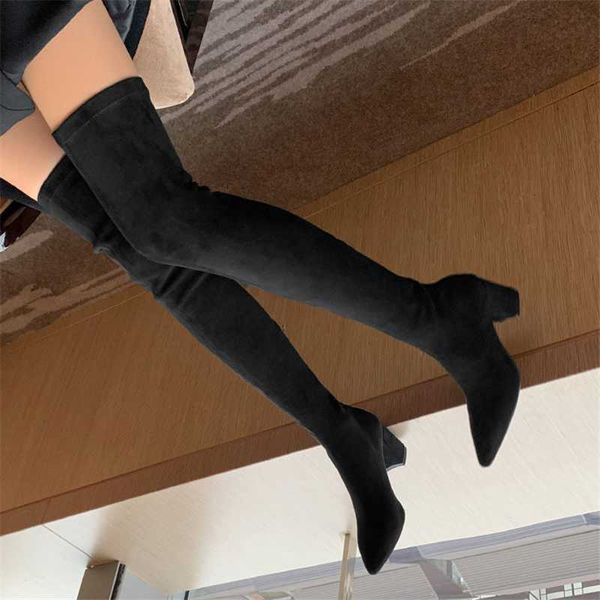 boots 2022 spring autumn women stretch fabric thigh high long fashion over the knee woman pointed toe heels shoes y2210, Black
boots 2022 spring autumn women stretch fabric thigh high long fashion over the knee woman pointed toe heels shoes y2210, Black