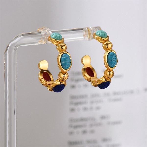 fashion paris stud hand carved scarab desert rainbow earrings women retro color stone street classic jewelry accessories, Golden;silver
fashion paris stud hand carved scarab desert rainbow earrings women retro color stone street classic jewelry accessories, Golden;silver