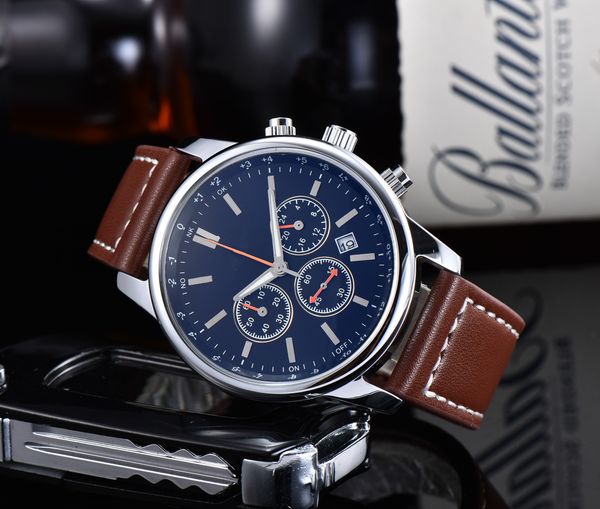 2022 luxury chronograph quartz three-eye dial multi-function running second fashion business sports calendar stainless steel and strap strap, Slivery;brown
2022 luxury chronograph quartz three-eye dial multi-function running second fashion business sports calendar stainless steel and strap strap, Slivery;brown