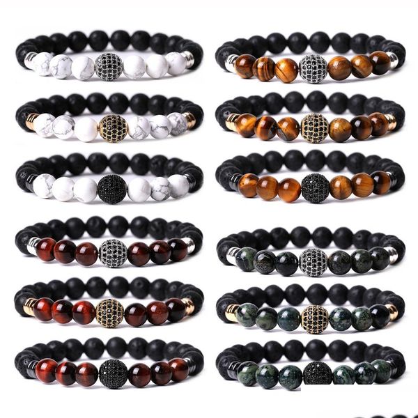 charm bracelets cz ball natural stone beaded men handmade bracelet 8mm turquoise tiger eye buddha lava beads bracelets women jewelry dheu0, Golden;silver
charm bracelets cz ball natural stone beaded men handmade bracelet 8mm turquoise tiger eye buddha lava beads bracelets women jewelry dheu0, Golden;silver