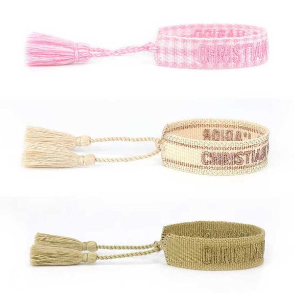 fashion women's luxury bracelets d brand designer bangle jewelry embroidered word bracelet letter rope woven tassel simple trinket men, Golden;silver
fashion women's luxury bracelets d brand designer bangle jewelry embroidered word bracelet letter rope woven tassel simple trinket men, Golden;silver