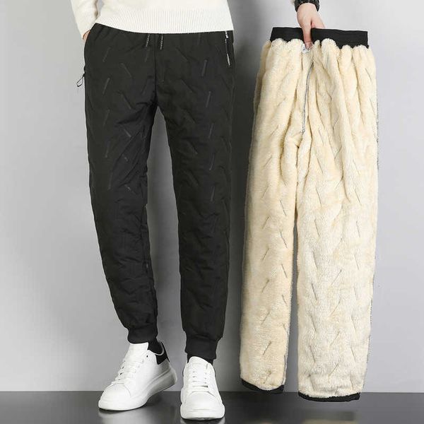 down cotton pants men's winter plush thickened casual pants large lamb fleece trendy straight leggings sweatpants, Black
down cotton pants men's winter plush thickened casual pants large lamb fleece trendy straight leggings sweatpants, Black