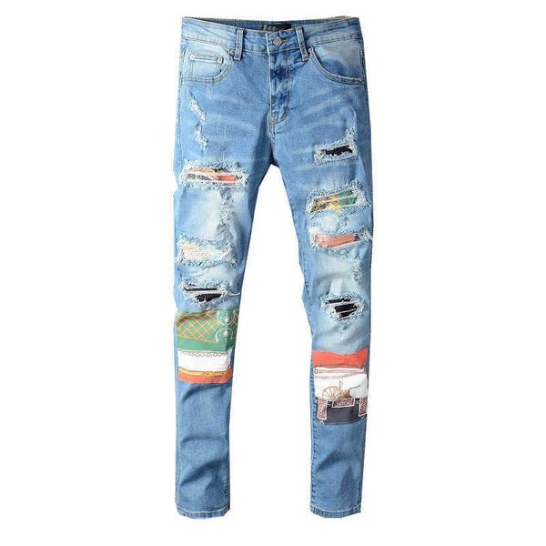 designer ripped y2k jeans mens high street tide patch printed broken beggar slim fit pants for men 652 skinny low waist scratch cross mid, Blue
designer ripped y2k jeans mens high street tide patch printed broken beggar slim fit pants for men 652 skinny low waist scratch cross mid, Blue
