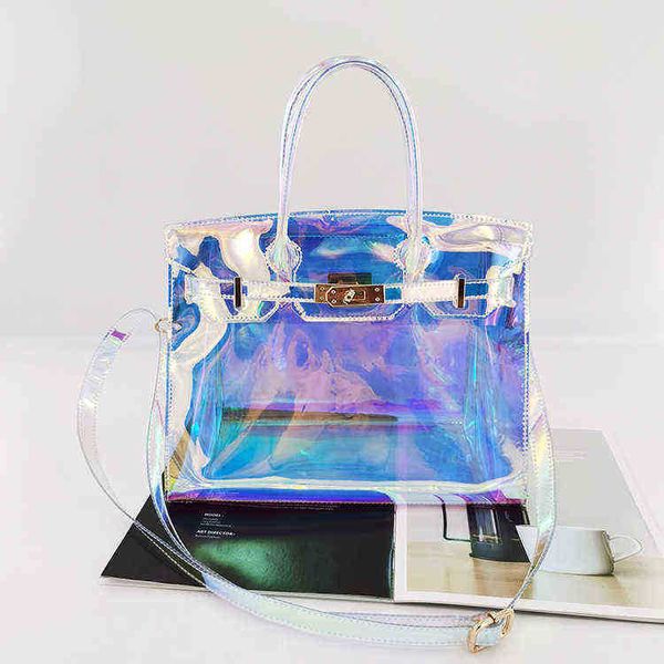 tote bags street jelly transparent bag laser mirage beach bag pvc portable one shoulder straddle women's bags 220514
tote bags street jelly transparent bag laser mirage beach bag pvc portable one shoulder straddle women's bags 220514