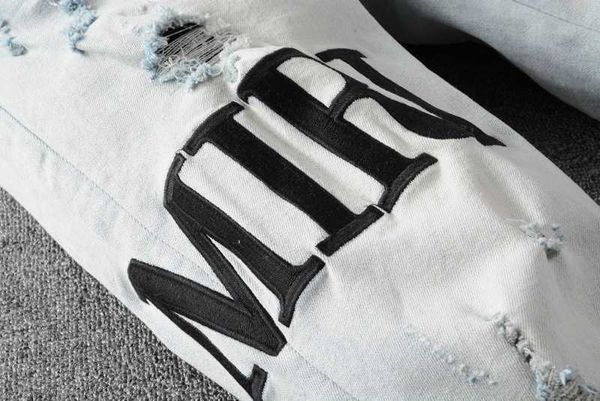 men's jeans amirs designer fashion pants cool stylish leisure ripped brand high street embroidery hole hollowed beggar light youth slim, Blue
men's jeans amirs designer fashion pants cool stylish leisure ripped brand high street embroidery hole hollowed beggar light youth slim, Blue