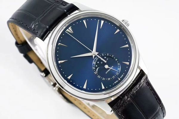 men's mechanical watch 39mm silver case blue literal 925 super movement automatic chain moon series cowhare bracelet strap elegant clas, Slivery;brown
men's mechanical watch 39mm silver case blue literal 925 super movement automatic chain moon series cowhare bracelet strap elegant clas, Slivery;brown