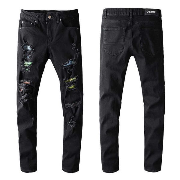 designer ripped y2k jeans mens high street fashion brand black colorful patch beggar pants slim fit feet 648 skinny low waist scratch cross, Blue
designer ripped y2k jeans mens high street fashion brand black colorful patch beggar pants slim fit feet 648 skinny low waist scratch cross, Blue
