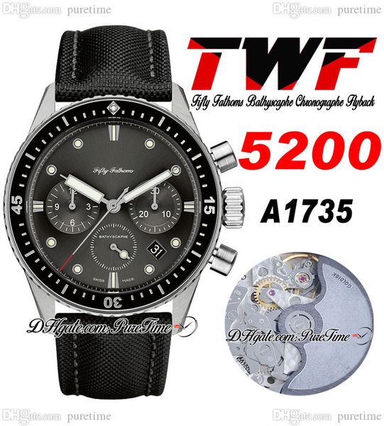 fifty fathoms bathyscaphe a1735 automatic chronograph mens watch twf flyback steel case black dial nylon strap with white line super edition, Slivery;brown
fifty fathoms bathyscaphe a1735 automatic chronograph mens watch twf flyback steel case black dial nylon strap with white line super edition, Slivery;brown