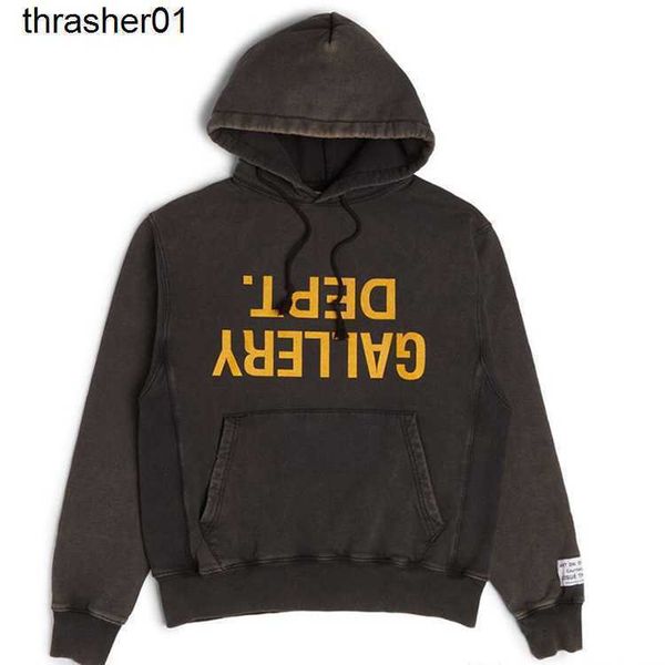 men's hoodies designer sweatshirts galery dept washed worn drawstring pullover male fashion hoodie, Black
men's hoodies designer sweatshirts galery dept washed worn drawstring pullover male fashion hoodie, Black