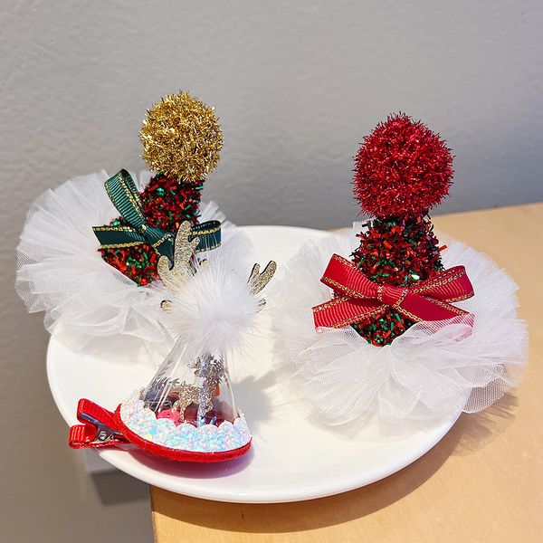 16031 baby girls christmas hairclip golden ball antler lace skirt hat barrettes kids duck beak clip children xmas barrette, Slivery;white
16031 baby girls christmas hairclip golden ball antler lace skirt hat barrettes kids duck beak clip children xmas barrette, Slivery;white