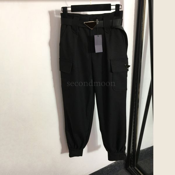 metal badge belt pants women designer black pants four seasons casual trouser high grade clothing, Black;white
metal badge belt pants women designer black pants four seasons casual trouser high grade clothing, Black;white