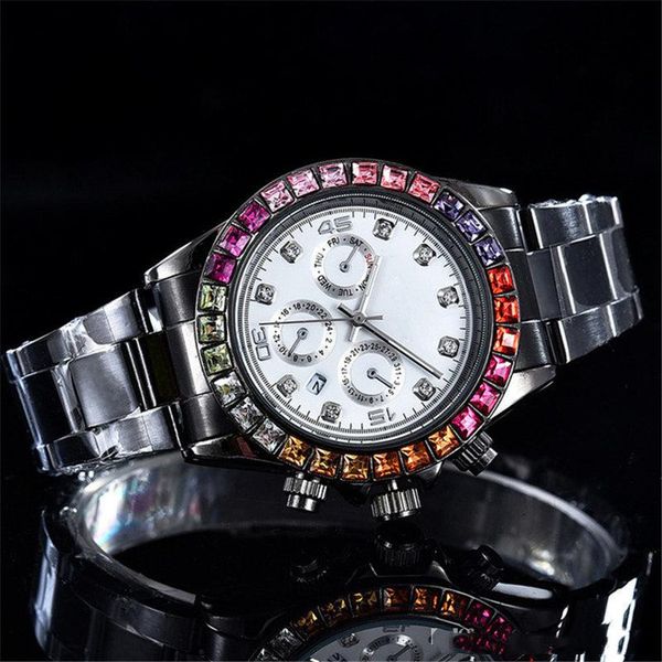 mens fashion rainbow watch automatic quartz movement black strap watches white dial three eyes six needle design chronograph multi-function, Slivery;brown
mens fashion rainbow watch automatic quartz movement black strap watches white dial three eyes six needle design chronograph multi-function, Slivery;brown