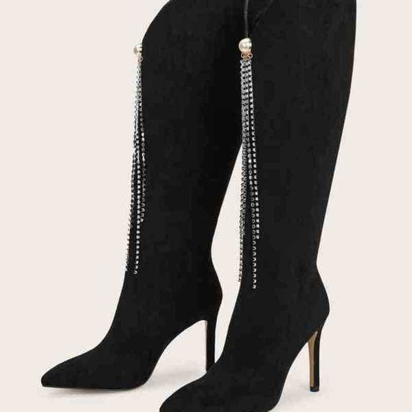 boots xibeilove new design crystal fringe women knee high boots pointed toe high heels long boot slip on female tacones mujer 220913, Black
boots xibeilove new design crystal fringe women knee high boots pointed toe high heels long boot slip on female tacones mujer 220913, Black