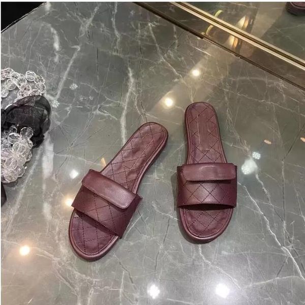 designer slippers sandals lozenge fashion shoes women 's beach flip-flops leather small fragrance check brown black white large size 35
designer slippers sandals lozenge fashion shoes women 's beach flip-flops leather small fragrance check brown black white large size 35
