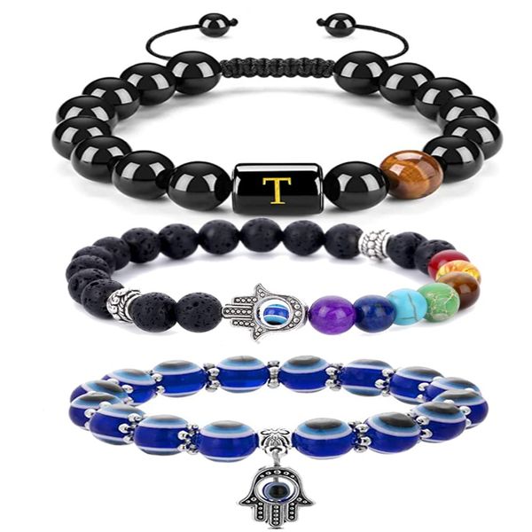 charm bracelets initial letter bracelet alphabet chakra beaded evil eye for women men protection jewelry drop delivery 2022 amwkd, Golden;silver
charm bracelets initial letter bracelet alphabet chakra beaded evil eye for women men protection jewelry drop delivery 2022 amwkd, Golden;silver