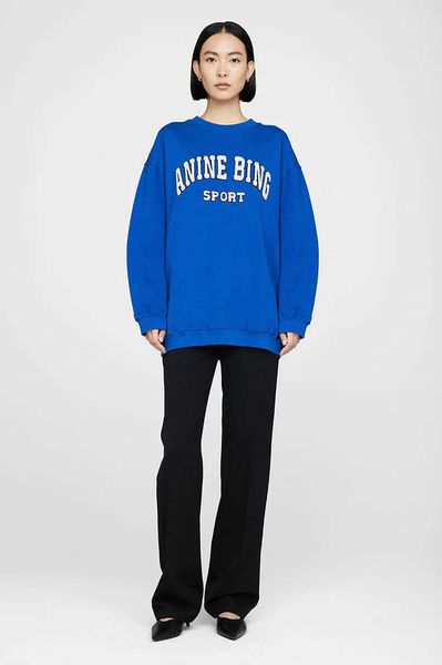 anine bing women designer sweatshirts hand-operated special embroidered letter embroidery loose hoodies fleece round neck sweater, Black
anine bing women designer sweatshirts hand-operated special embroidered letter embroidery loose hoodies fleece round neck sweater, Black