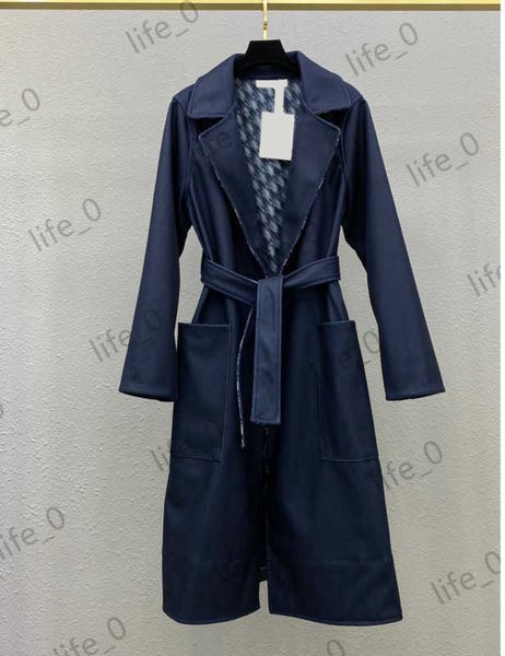branded fashion womens coats lapel lace-up waist trim jackets long wool blends soft printed lining outerwear women designer clothing 1970, Black
branded fashion womens coats lapel lace-up waist trim jackets long wool blends soft printed lining outerwear women designer clothing 1970, Black
