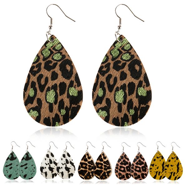 s3282 fashion jewelry women's leather dangle earrings cow grain leopard water-drop leather earrings, Silver
s3282 fashion jewelry women's leather dangle earrings cow grain leopard water-drop leather earrings, Silver