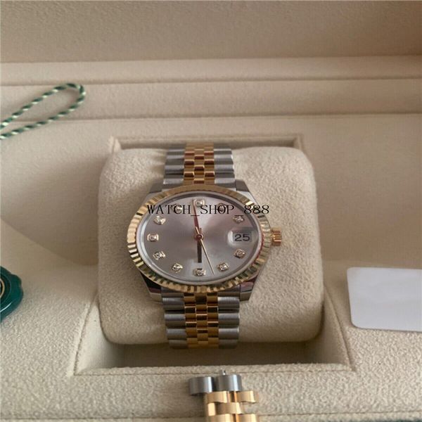 brand a brand-new watch diamond dot 31mm yellow gold mechanical automatic women ladies wristwatch, Slivery;brown
brand a brand-new watch diamond dot 31mm yellow gold mechanical automatic women ladies wristwatch, Slivery;brown