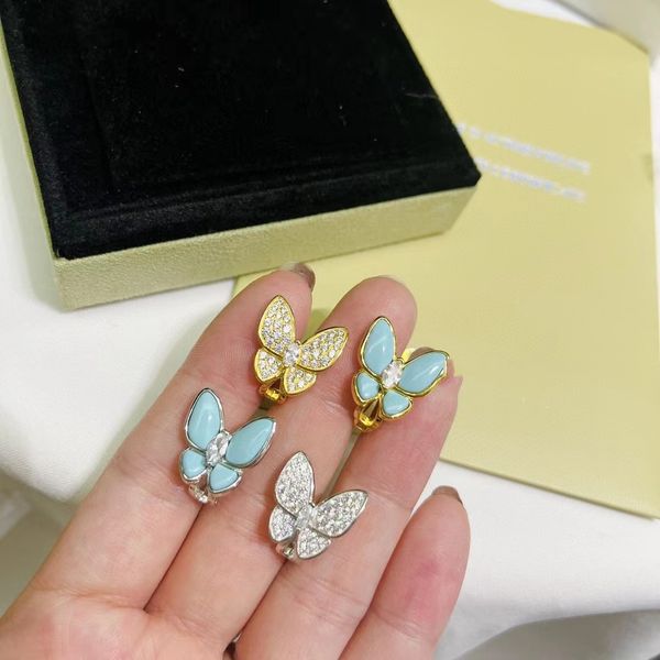 vintage designer charm earrings s925 sterling silver blue glaze stone full crystal butterflly ab two different pair stud for women with box, Golden
vintage designer charm earrings s925 sterling silver blue glaze stone full crystal butterflly ab two different pair stud for women with box, Golden