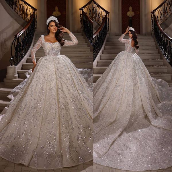crystal ball gown wedding dresses square neck lace appliques beads bridal gowns custom made lace-up back sweep train vestidos de novia, White
crystal ball gown wedding dresses square neck lace appliques beads bridal gowns custom made lace-up back sweep train vestidos de novia, White