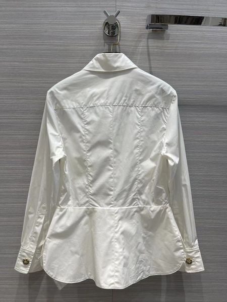 women's blouses & shirts designer milan runway 2023 new spring lapel neck long sleeve brand same style tvgk, White
women's blouses & shirts designer milan runway 2023 new spring lapel neck long sleeve brand same style tvgk, White