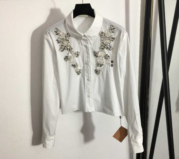 womens shirts heavy sequins diamond flowers embroidered lettered lapel long sleeve cotton shirt single button opening design blouse women w, White
womens shirts heavy sequins diamond flowers embroidered lettered lapel long sleeve cotton shirt single button opening design blouse women w, White