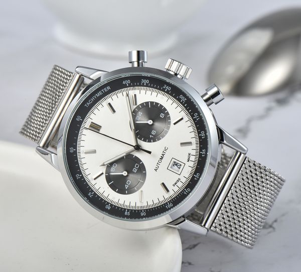 

2022 New Top Leisure Business Sports Men's Watch Stainless Steel Leather Multi style Calendar Timekeeping Quartz Wrist Watch