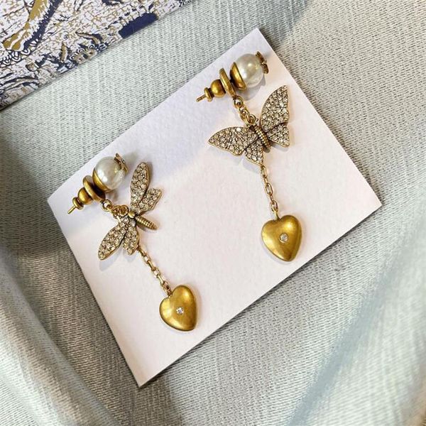 fashion designer butterfly dragonfly asymmetry dangle earrings vintage pearl eardrop stud for lady women party wedding lovers gift322e, Silver
fashion designer butterfly dragonfly asymmetry dangle earrings vintage pearl eardrop stud for lady women party wedding lovers gift322e, Silver